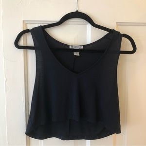 Forever 21 black racer back crop top, oversized fit. Barely worn!